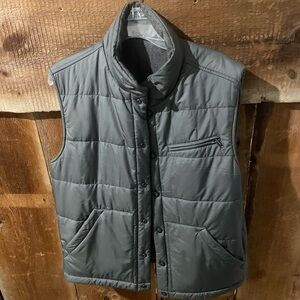 Men's Gray Puffer Vest Polo Golf